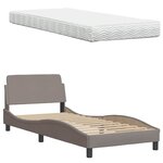 vidaXL Lit avec matelas taupe 90x190 cm tissu