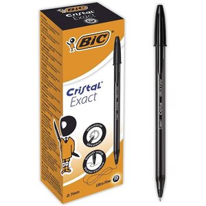 Stylo Bille Cristal Exact Pointe Ultra Fine Noir x 20 BIC