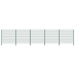 vidaXL Panneau de clôture avec poteaux Fer 8 5 x 1 6 m Vert