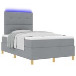 vidaXL Lit à ressort LED avec matelas Gris clair 120 x 200 cm tissu