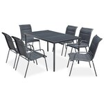 vidaXL Mobilier de salle à manger d'extérieur 7 Pièces Acier Noir
