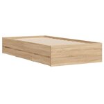 vidaXL Cadre de lit avec tiroirs sans matelas chêne sonoma 75x190 cm