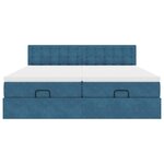VidaXL Cadre de lit ottoman avec matelas bleu foncé 180x200 cm velours