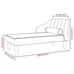 vidaXL Chaise longue avec traversin rouge bordeaux velours
