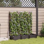 vidaXL Jardinière de Jardin avec Treillis 3 Pièces Marron 120x40x125.5 cm