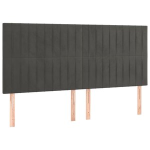 vidaXL Tête de lit Gris foncé 160 x 5 x 118/128 cm Velours