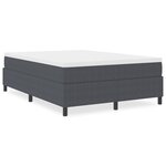 Lit box spring vidaXL Gris foncé 140x200 cm Tissu côtelé