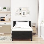 vidaXL Lit à ressorts avec matelas Noir 190 x 90 cm Polyester