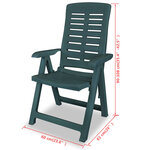vidaXL Chaises inclinables de jardin lot de 2 Plastique Vert