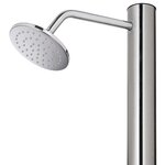 vidaXL Douche de jardin avec base gris 220 cm Acier inoxydable