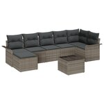 Ensemble de Canapés de Jardin avec Coussins vidaXL Noir Rattan Poly
