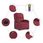 vidaXL Fauteuil inclinable de massage électrique Rouge bordeaux Tissu