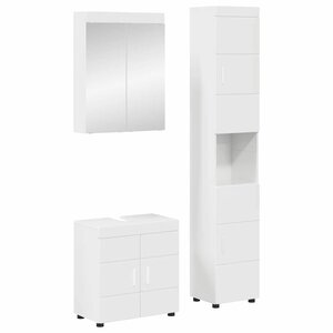 vidaXL Ensemble de mobilier de salle de bain TULUM Blanc brillant
