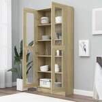 vidaXL Armoire vitrine Chêne sonoma 82 5x30 5x185 cm Bois ingénierie