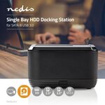 NEDIS Station d'Accueil pour Disque Dur - USB 3.0 - SATA - Baie Unique - avec Adaptateur Secteur (HDDUSB3200BK)