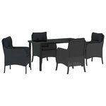 vidaXL Ensemble de salle à manger pour jardin 5 Pièces Noir Poly rotin