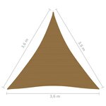 vidaXL Voile d'ombrage 160 g/m² Taupe 3 6x3 6x3 6 m PEHD