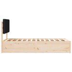 vidaXL Cadre de lit avec tête de lit rembourrée Noir 90 x 200 cm