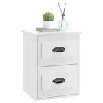 vidaXL Tables de chevet murales 2 Pièces blanc brillant 41 5x36x53 cm