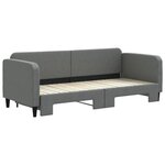 vidaXL Lit de jour avec gigogne sans matelas gris foncé 80x200 cm