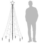 vidaXL Sapin de Noël avec piquet Blanc chaud 200 LED 180 cm