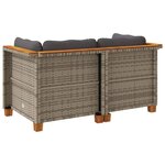 vidaXL Canapés d'angle de jardin et coussins 2 Pièces gris résine tressée