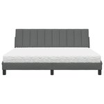 vidaXL Lit avec matelas gris foncé 180x200 cm tissu