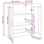 vidaXL Armoire murale suspendue Montage mural Marron 69 5 x 34 x 90 cm