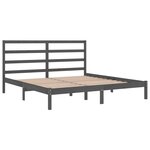 vidaXL Cadre de lit sans matelas gris 200x200 cm bois massif de pin