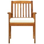 vidaXL Chaises à manger de jardin lot de 3 et coussins Bois d'acacia