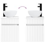 vidaXL Meuble de lavabo mural Blanc 39 x 41 x 64 5 cm
