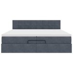 vidaXL Cadre de lit ottoman avec matelas gris foncé 200x200 cm velours