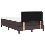 vidaXL Lit boxspring avec matelas Marron foncé 120 x 190 cm tissu