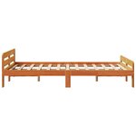 vidaXL Cadre de lit sans matelas cire marron 135x190cm bois pin massif