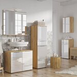 Germania Armoire de sous-lavabo GW-Avino 34x70x58 cm Blanc et chêne