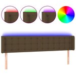 vidaXL Tête de lit à LED Marron foncé 203x16x78/88 cm Tissu