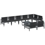 vidaXL Ensemble de canapé de jardin 9 Pièces Anthracite Acier