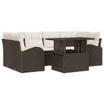 vidaXL Ensemble de canapé de jardin 7 pc Marron polyrotin
