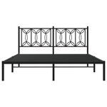vidaXL Cadre de lit métal sans matelas avec tête de lit noir 150x200cm
