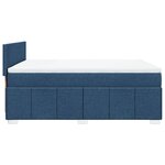 vidaXL Sommier à lattes de lit avec matelas Bleu 140x200 cm Tissu
