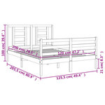 vidaXL Cadre de lit sans matelas blanc 120x200 cm bois massif