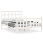 vidaXL Cadre de lit sans matelas blanc 140x190 cm bois de pin massif