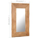 vidaXL Miroir cosmétique 50x80 cm Bois solide d'acacia