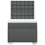 vidaXL Sommier à lattes de lit avec matelas Gris foncé 90x200 cm Tissu