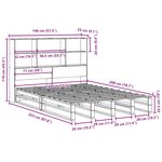 vidaXL Lit bibliothèque sans matelas cire marron 140x200cm bois massif