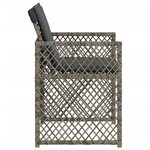 vidaXL Chaises de jardin avec coussins lot de 4 gris résine tressée