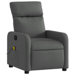 vidaXL Fauteuil inclinable de massage en tissu gris foncé