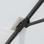 Parasol déporté carré inclinable manivelle avec pied en acier dim. 2 45L x 2 45l x 2 48H m alu. polyester haute densité crème