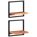 vidaXL Étagères murales 2 Pièces 40x24x35 cm Bois d'acacia et acier