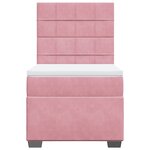 vidaXL Sommier à lattes de lit avec matelas Rose 100x200 cm Velours